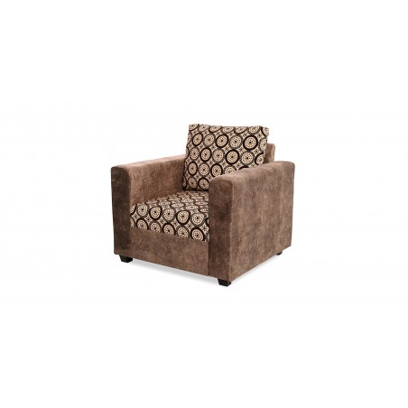 Conrad Sofa 3+2+1 Plain Brown & Pattern Fab