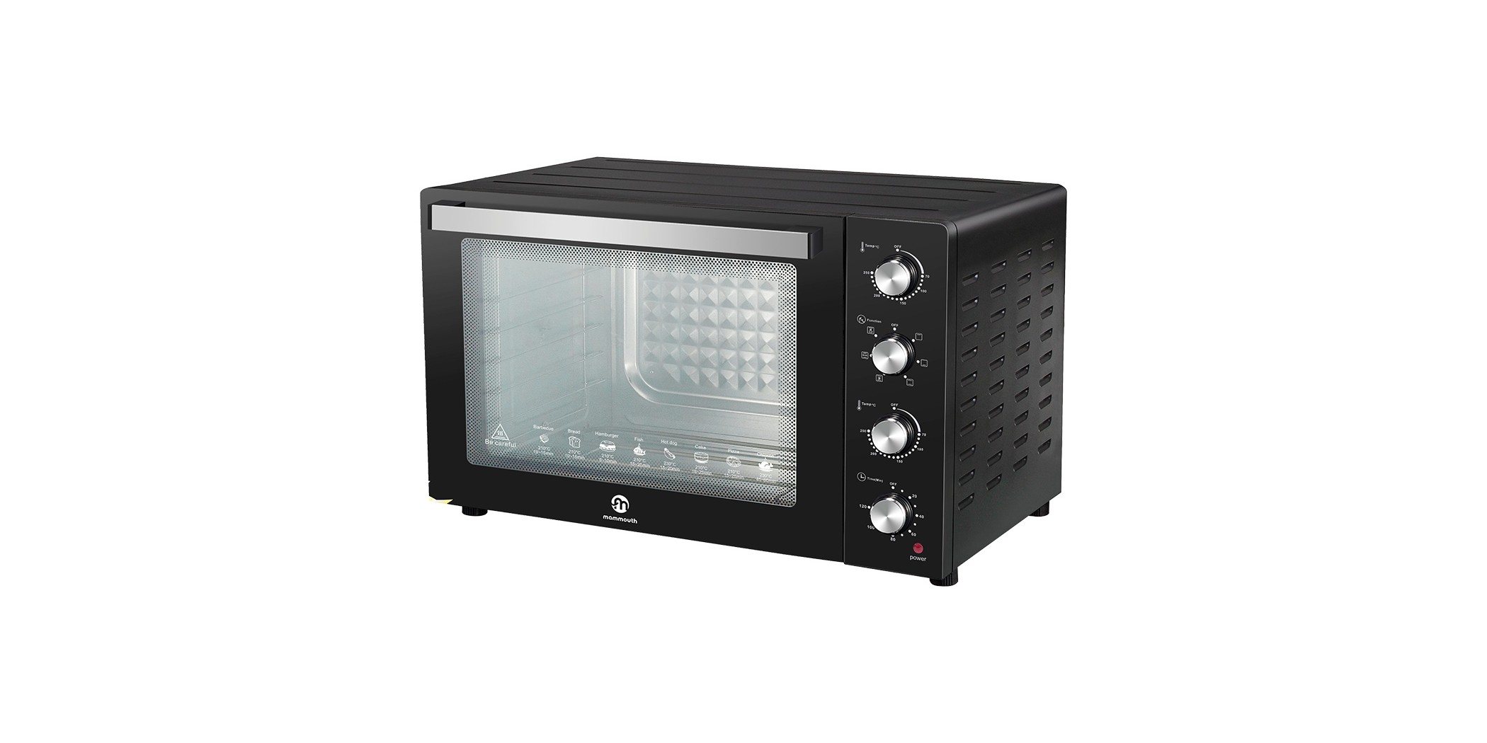 Mammouth EO1000CRD 100L Black Electric Oven With Double Glass Door, Rotisserie & Convection