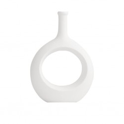 Vase Ceramic 23x2.5x17 cm White