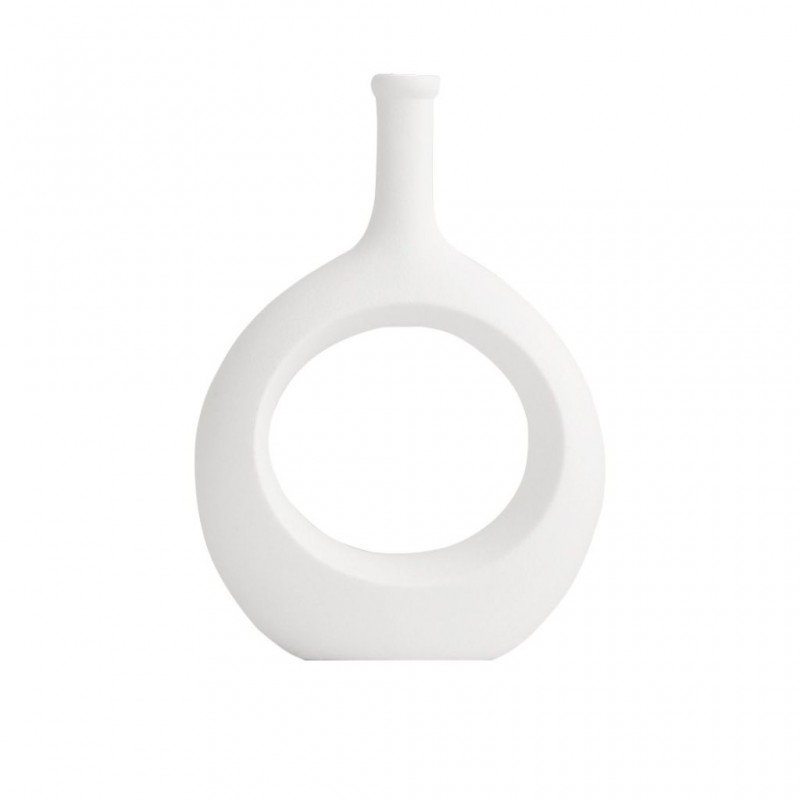 Vase Ceramic 23x2.5x17 cm White