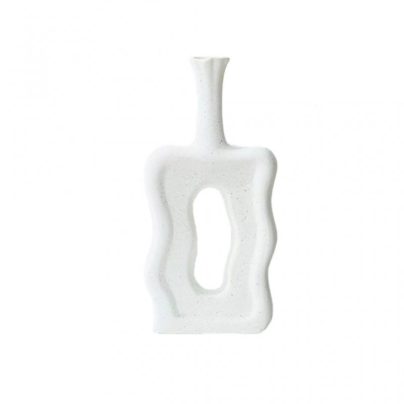 Vase Ceramic 21.2x4.2x9.5 cm White Vase Ceramic 21.2x4.2x9.5 cm White