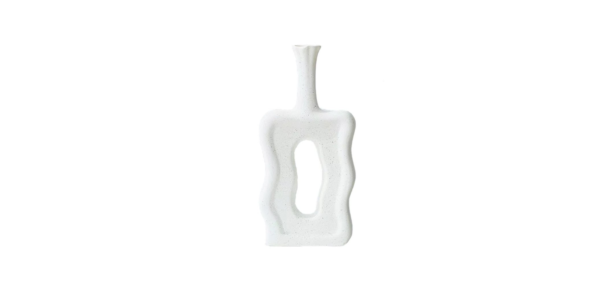 Vase Ceramic 21.2x4.2x9.5 cm White Vase Ceramic 21.2x4.2x9.5 cm White