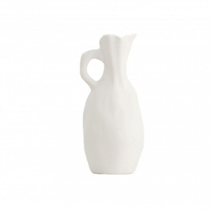 Vase Ceramic 16.2x5.2x8.3 cm White Vase Ceramic 16.2x5.2x8.3 cm White