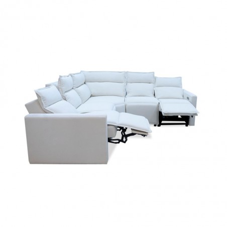 Sutton Sofa Corner Recliner Off White