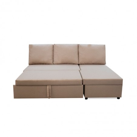 Rona Armless Chaise Sofabed Beige