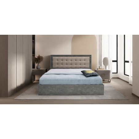 Montale Bed 180x200 cm Dark Ash Glossy & Light Ash With Cushion