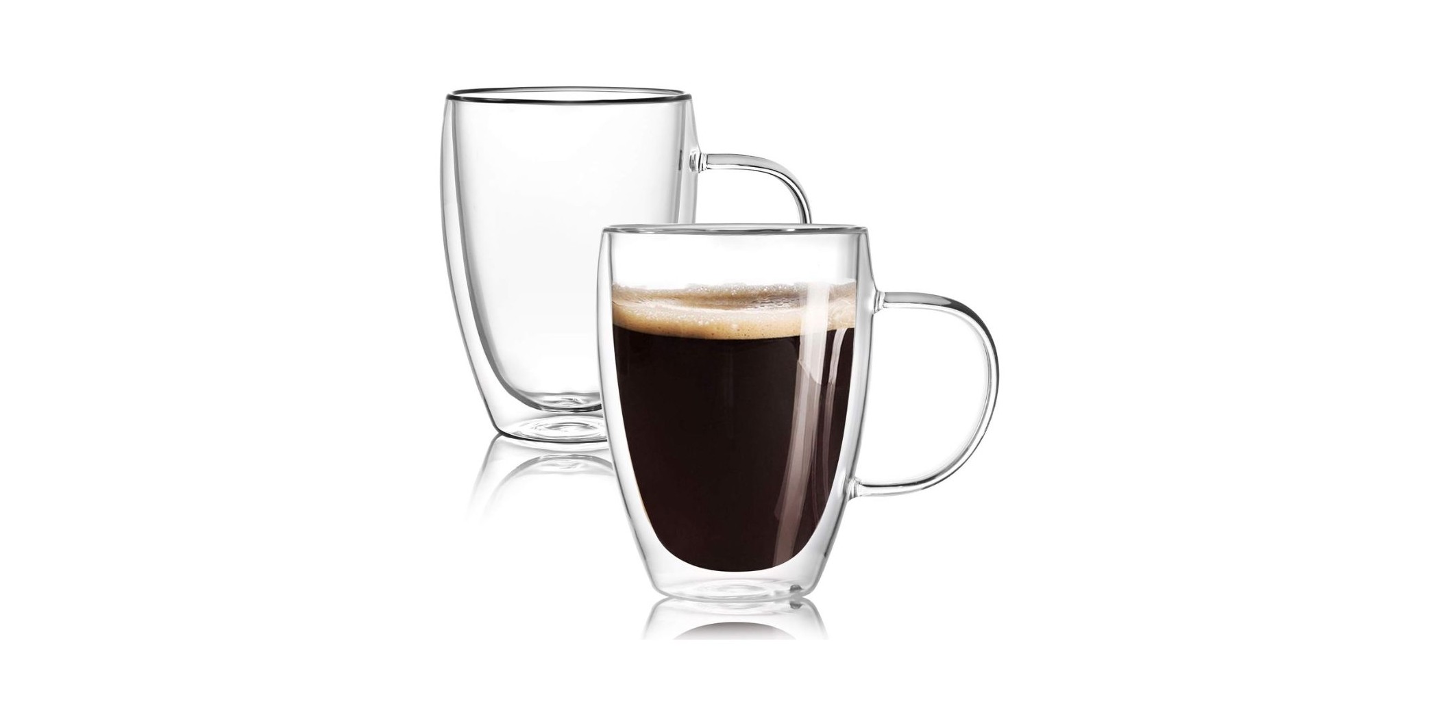 Double Walled Transparent Mug 2pcs