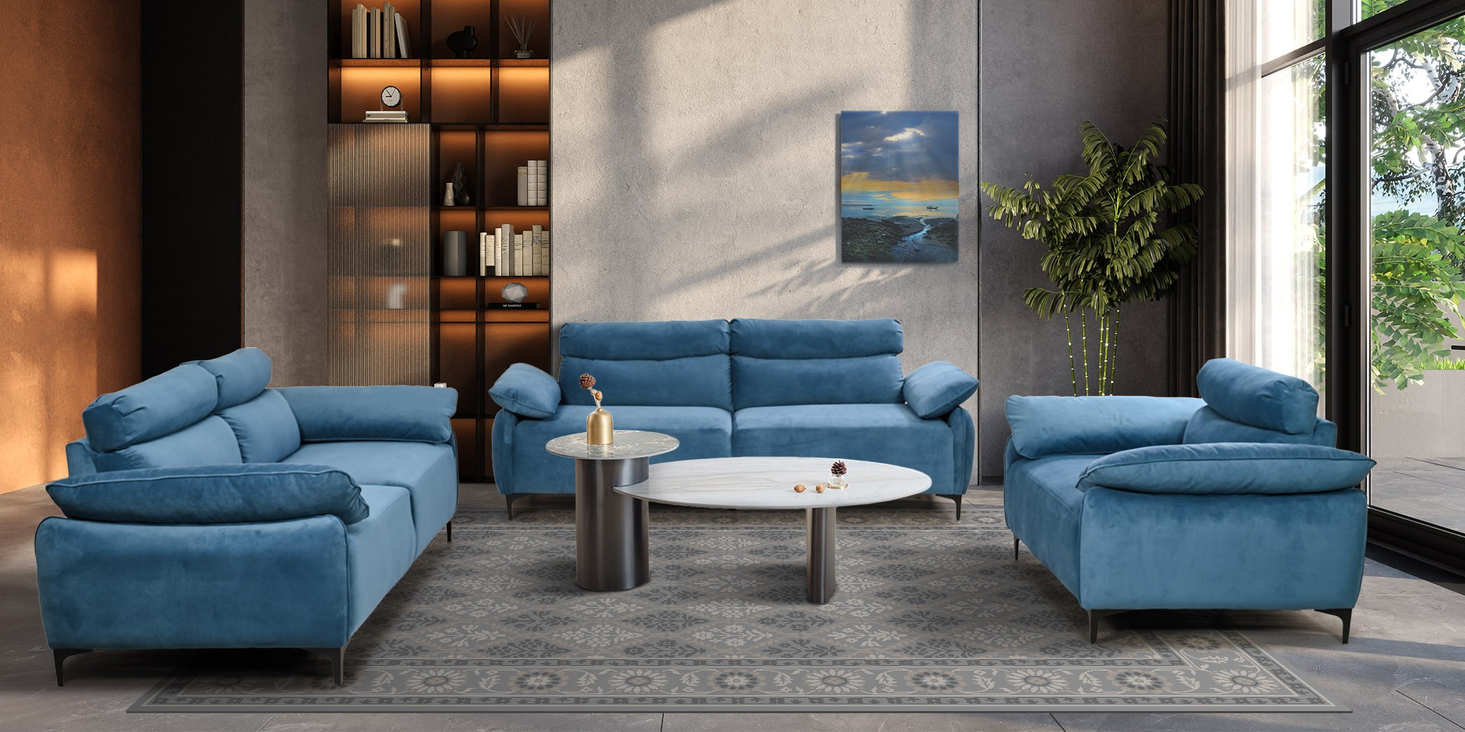 Comfy Sofa 3+2+1 Oakley Ink Col