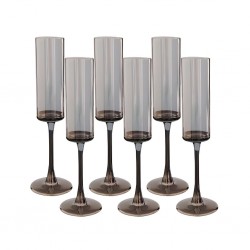 Champagne Glass 6 pcs Grey