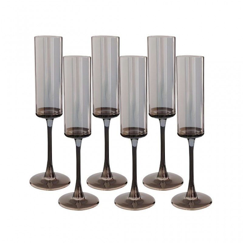 Champagne Glass 6 pcs Grey Champagne Glass 6 pcs Grey