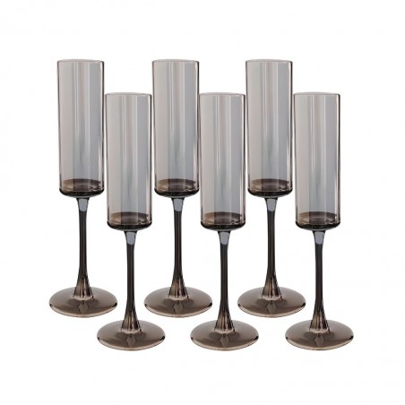 Champagne Glass 6 pcs Grey