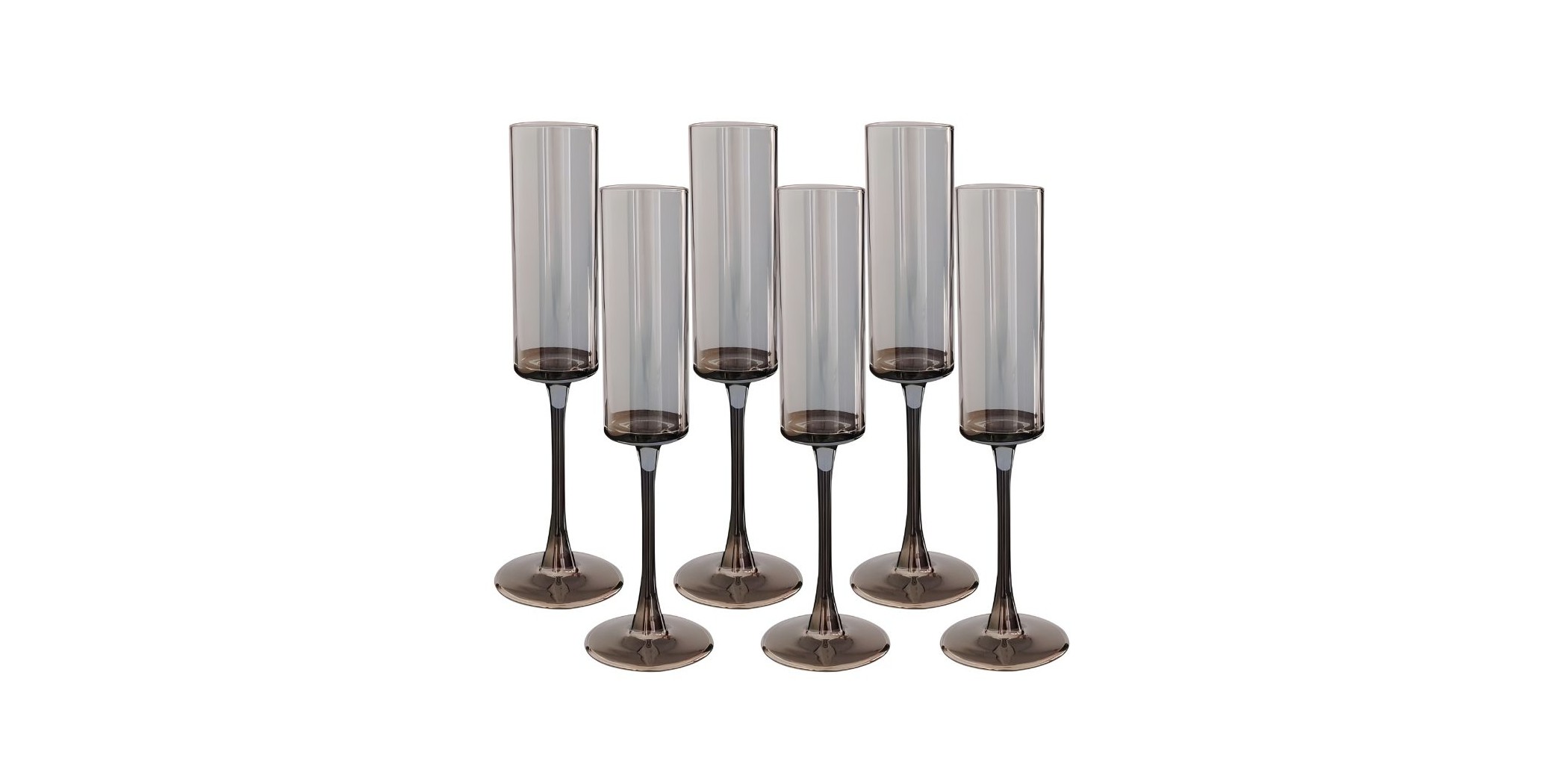 Champagne Glass 6 pcs Grey