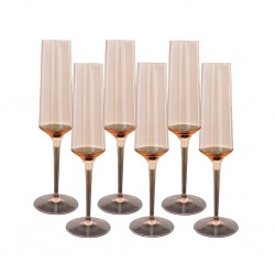 Champagne Glass 6 pcs Amber