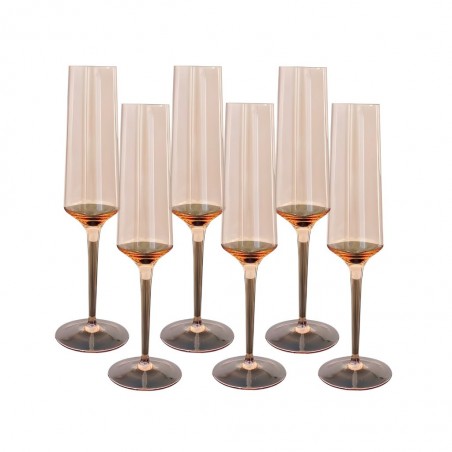 Champagne Glass 6 pcs Amber