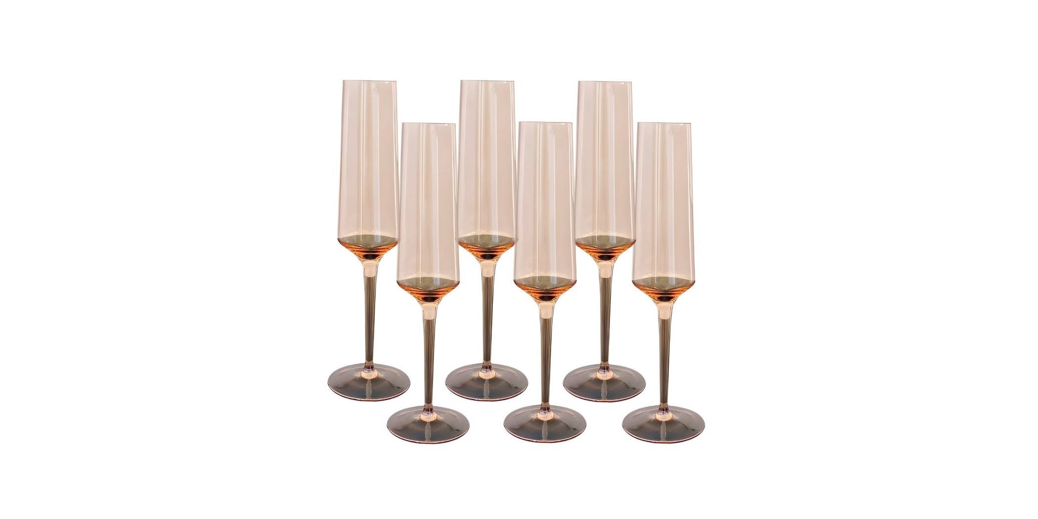 Champagne Glass 6 pcs Amber
