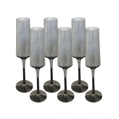 Champagne Glass 6 pcs Grey