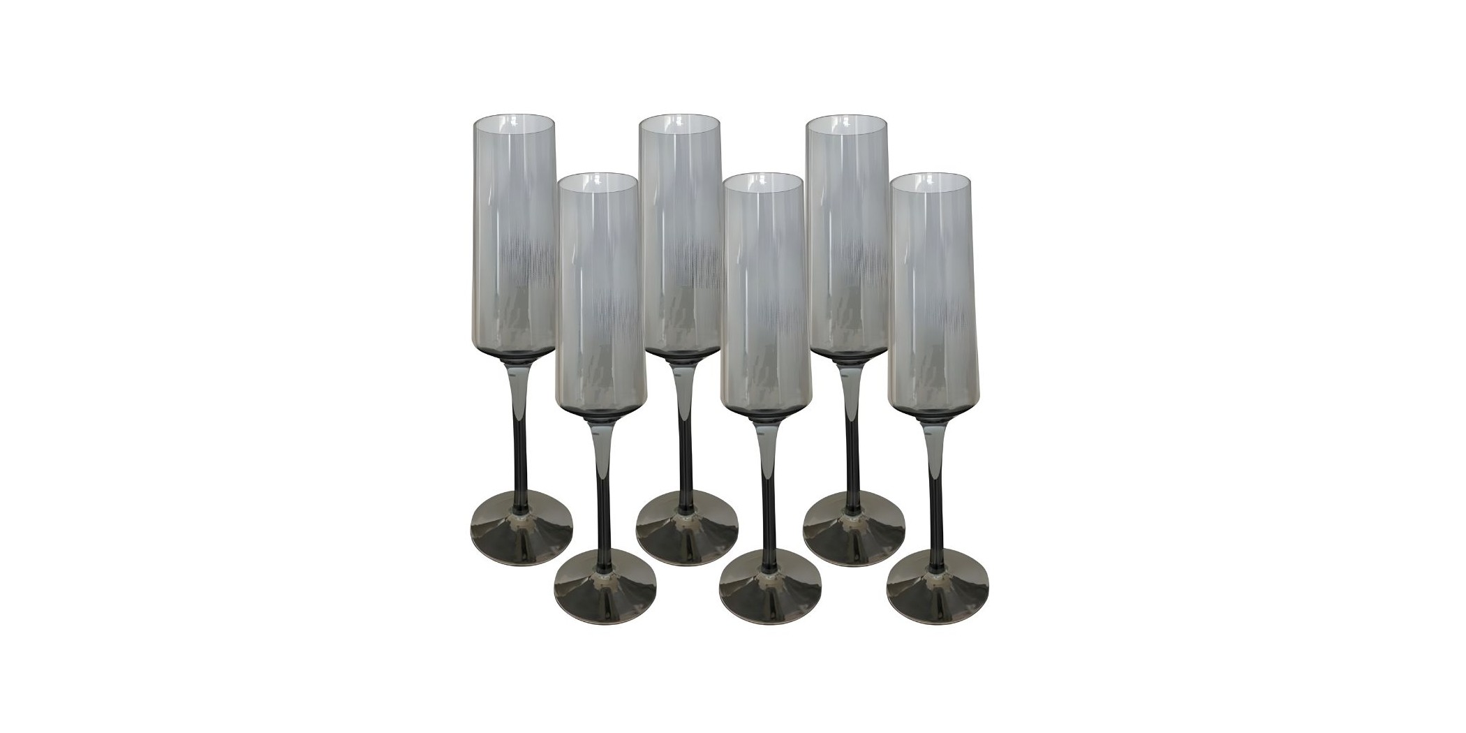 Champagne Glass 6 pcs Grey