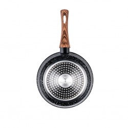 Westinghouse WCSP0085020MBB 20cm Forged Aluminum Black Marble Wood Saucepan With Glass Lid