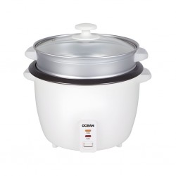 Ocean OCRCR 2810 WG 2.8L WH 2YW Rice Cooker With Steamer & Glass Lid RCR2810WG
