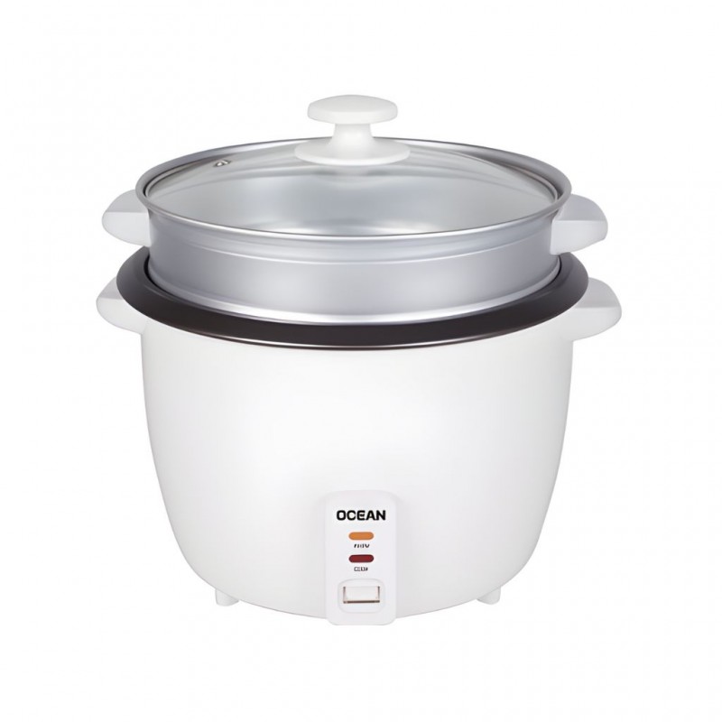 Ocean OCRCR 2810 WG 2.8L WH 2YW Rice Cooker With Steamer & Glass Lid RCR2810WG