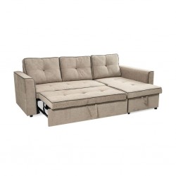 Conrad Pull Out Bed + RHF Chaise Fabric Chenille Mocha