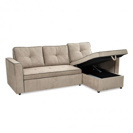 Conrad Pull Out Bed + RHF Chaise Fabric Chenille Mocha