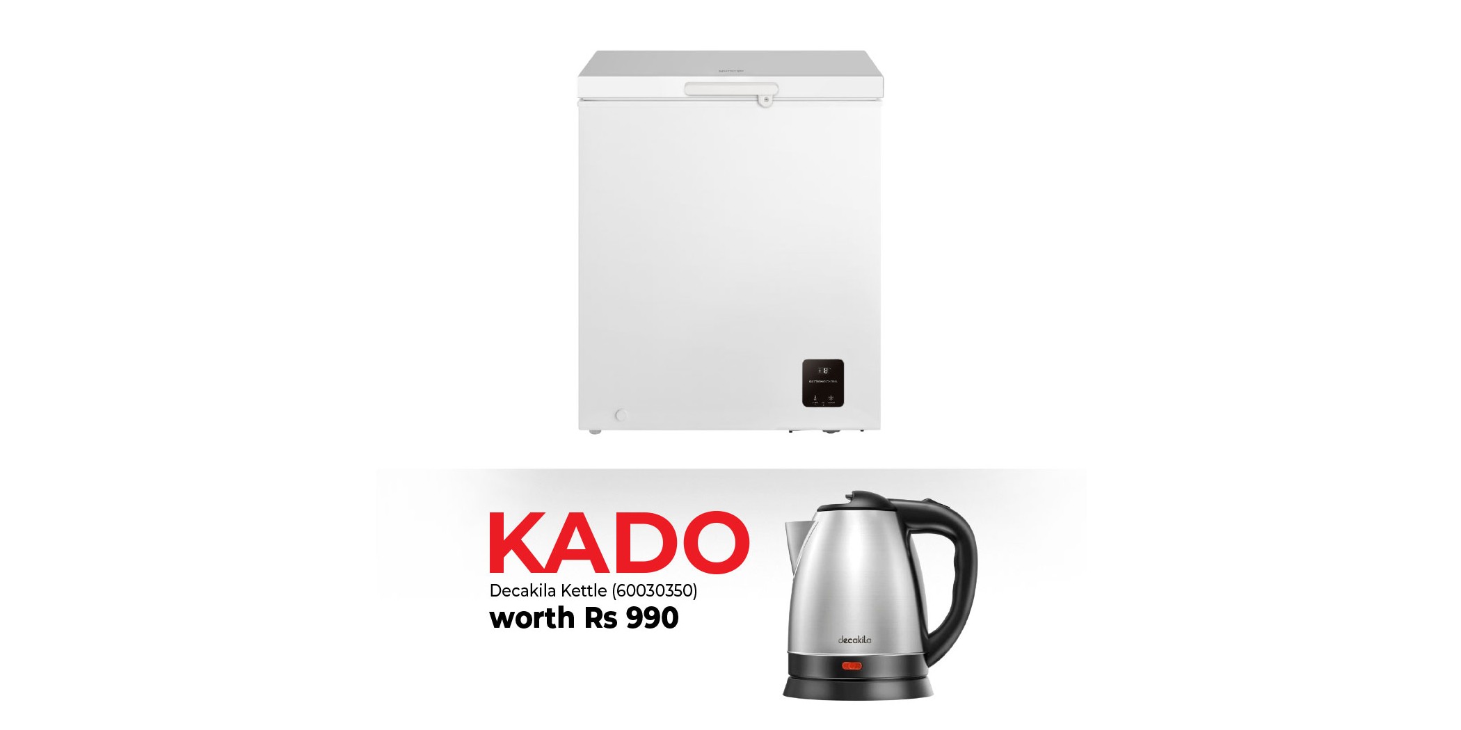 Hisense FC185D4AWLYE Freezer & Free Decakila KEKT031M Stainless Steel Kettle