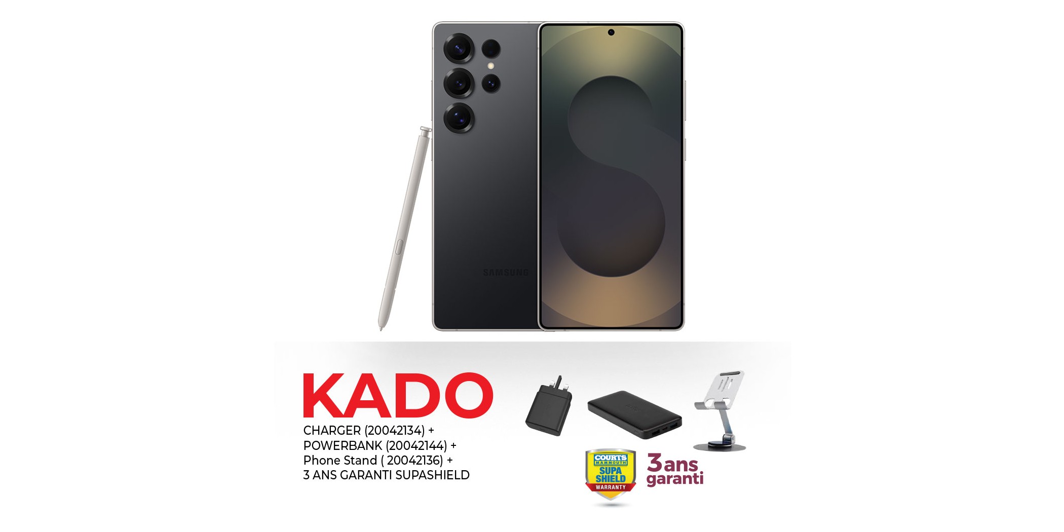 Samsung Galaxy S25 Ultra Titanium Black & Free CHARGER + POWERBANK + PHONE STAND + 3 Years Supashield Warranty