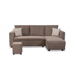 Conrad Sofa Corner Static Chenille Mocha Colour