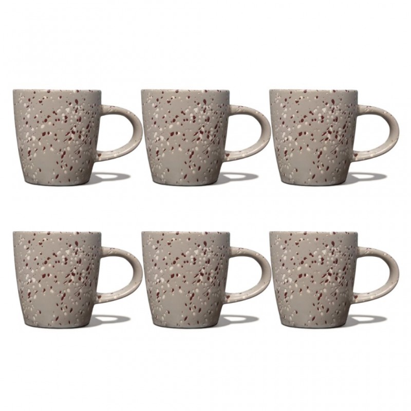 Red & Grey Mug 6 pcs Stoneware BT-CUC14