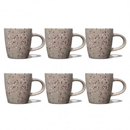 Red & Grey Mug 6 pcs Stoneware BT-CUC14