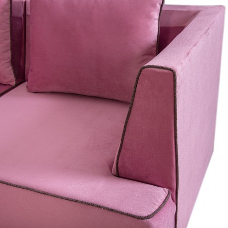 Elsee Corner LHF Chaise & Armless Chair Pink Col