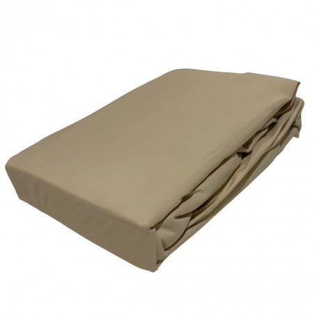 Fitted Sheet 160x200+30 cm Beige Micro Polyester