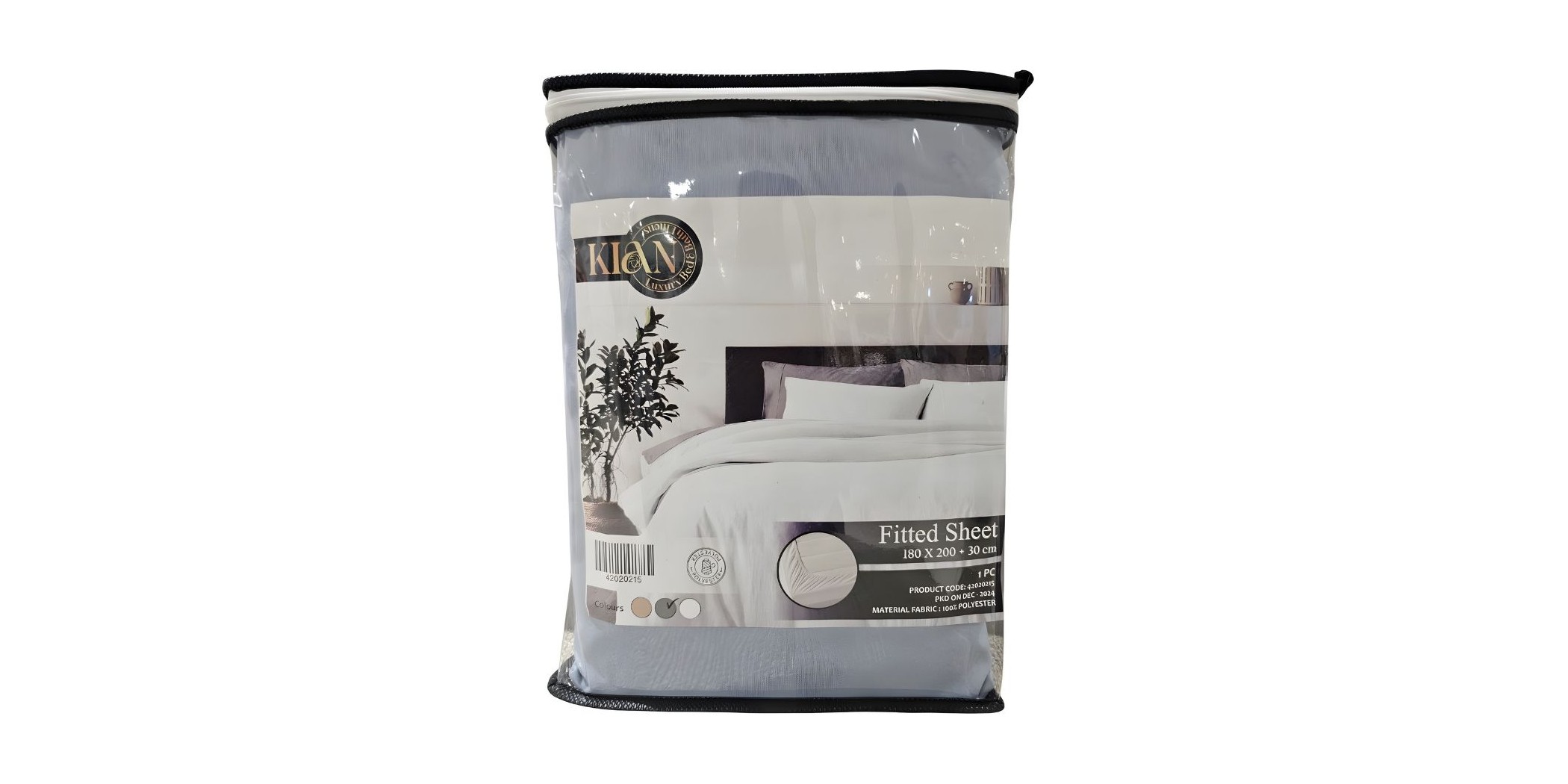 Fitted Sheet 180x200+30 cm Grey Micro Polyester