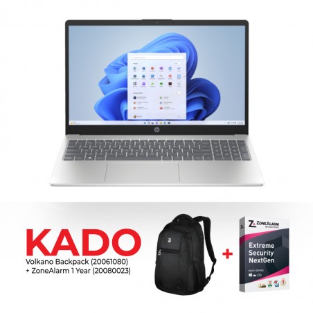 HP 15 Core i7-1355U Natural Silver B0BP1EA & Free Volkano Argan Backpack + ZoneAlarm Security 1 Device 1 year