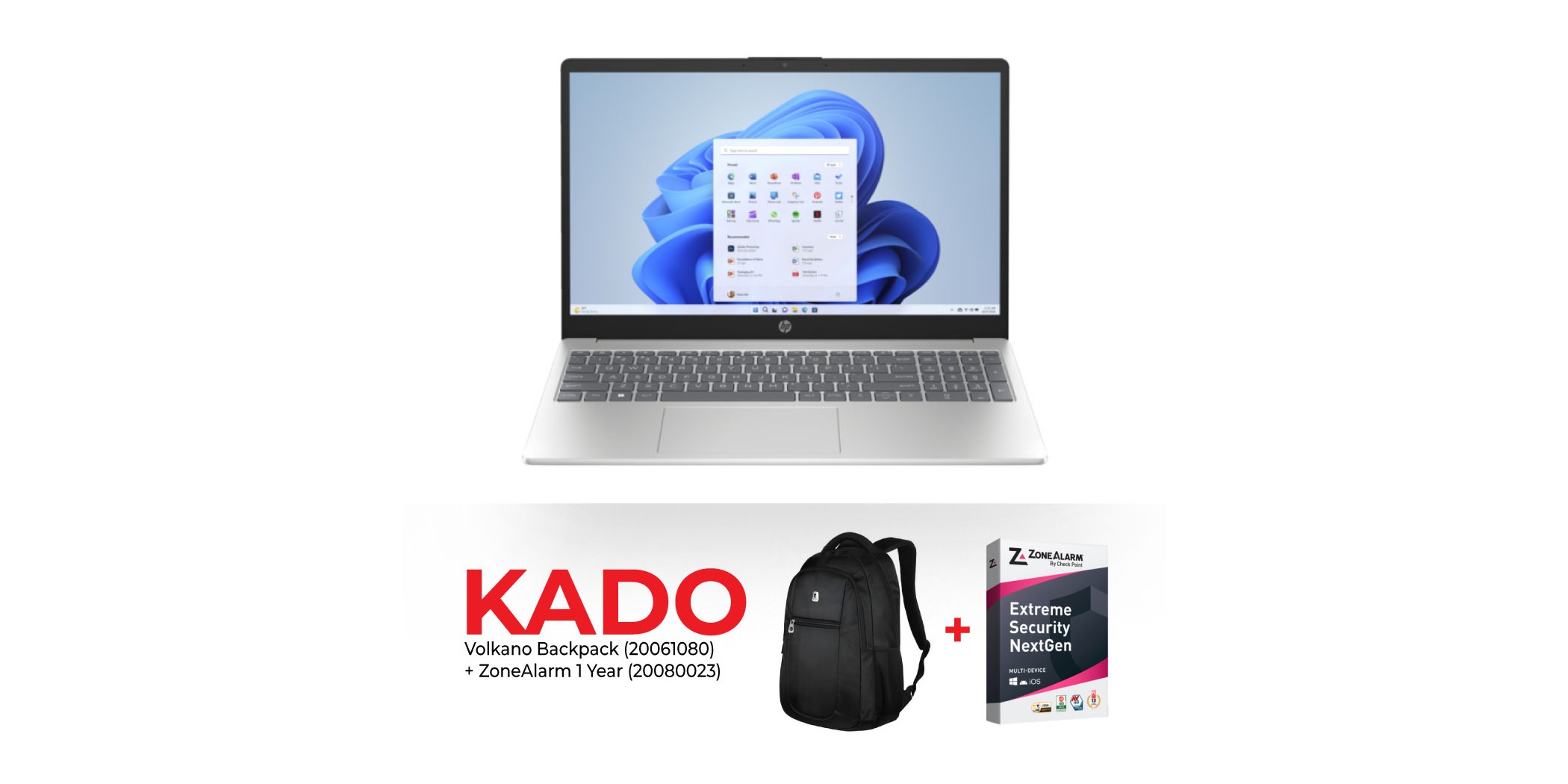 HP 15 Core i7-1355U Natural Silver B0BP1EA & Free Volkano Argan Backpack + ZoneAlarm Security 1 Device 1 year