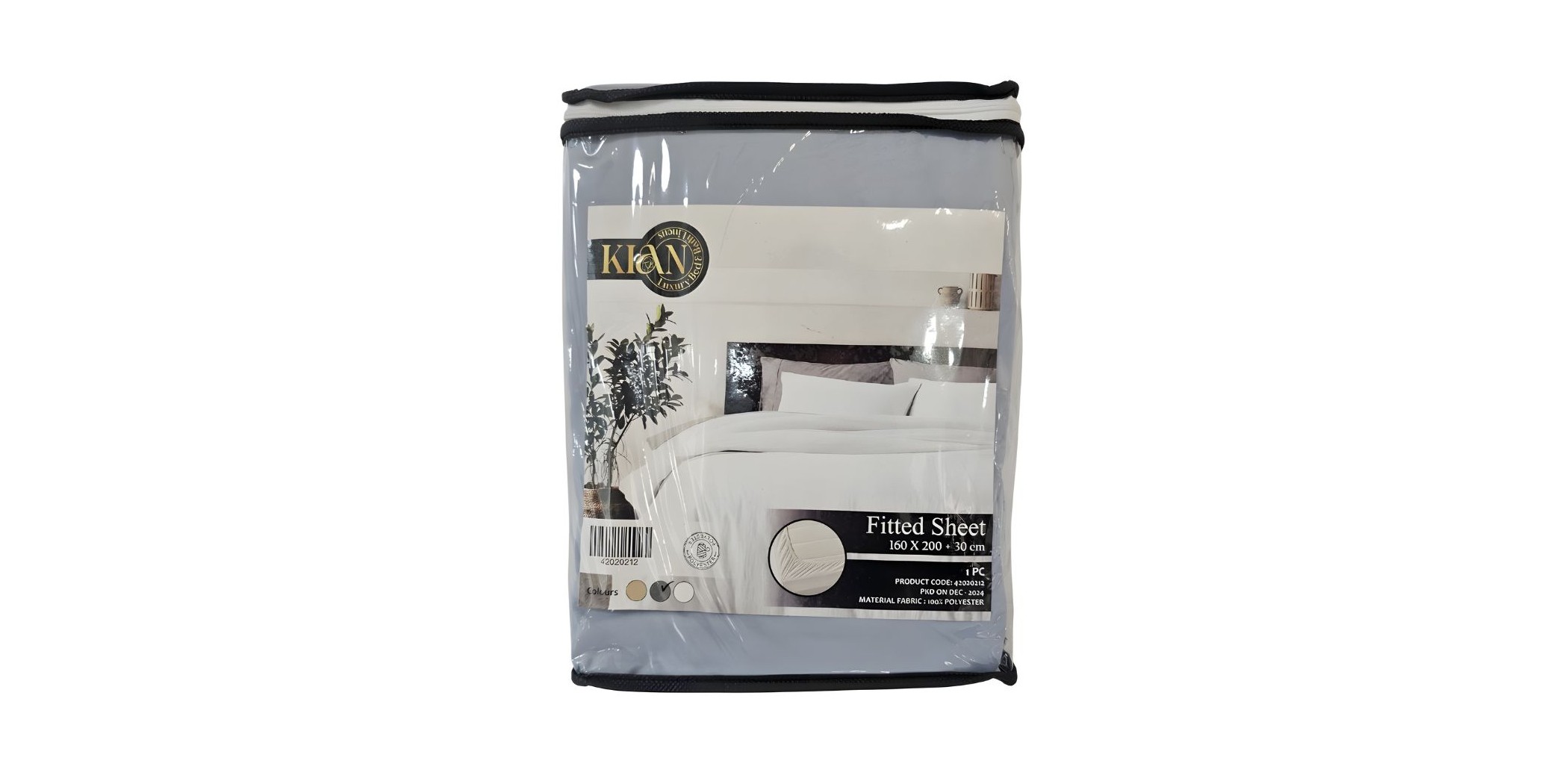 Fitted Sheet 160x200+30 cm Grey Micro Polyester