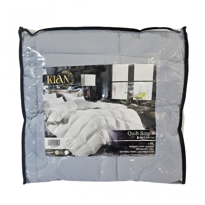 Comforter 110x190 cm Grey - Single Micro Polyester Comforter 110x190 cm Grey - Single Micro Polyester
