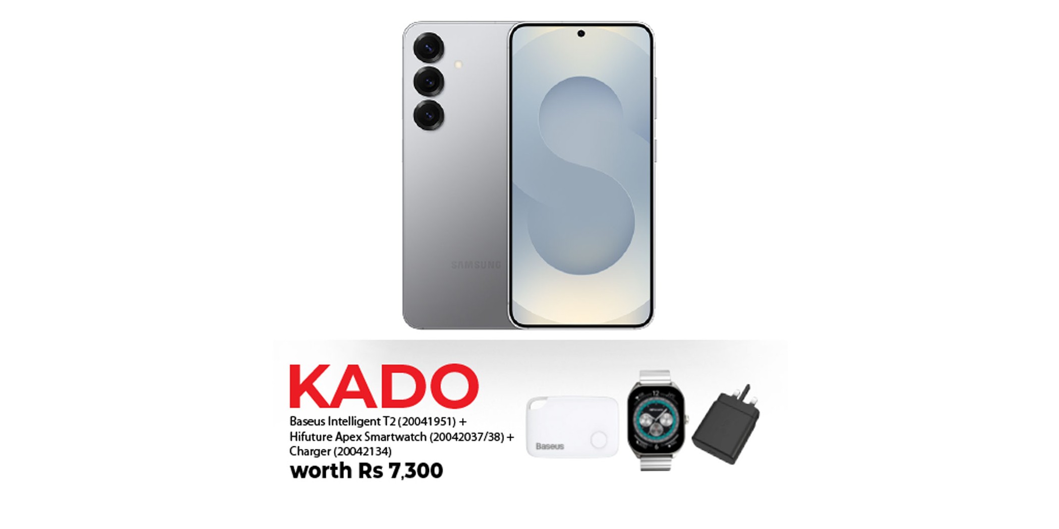 Samsung Galaxy S25 Silver + Free Baseus Intelligent T2 + CHARGER AS--CS288 KIT 3A + Hifuture Apex Smart Watch
