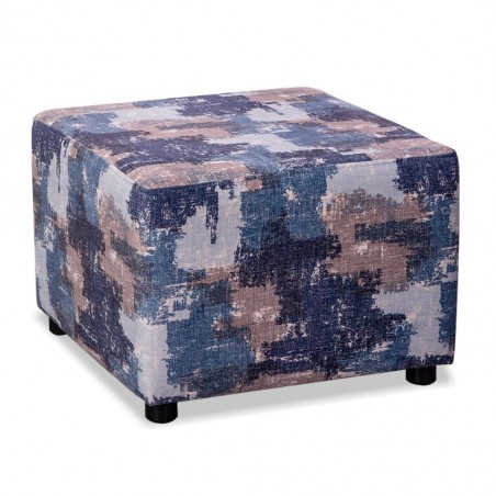 Premiere Ottoman Fabric Blue/Beige Pattern