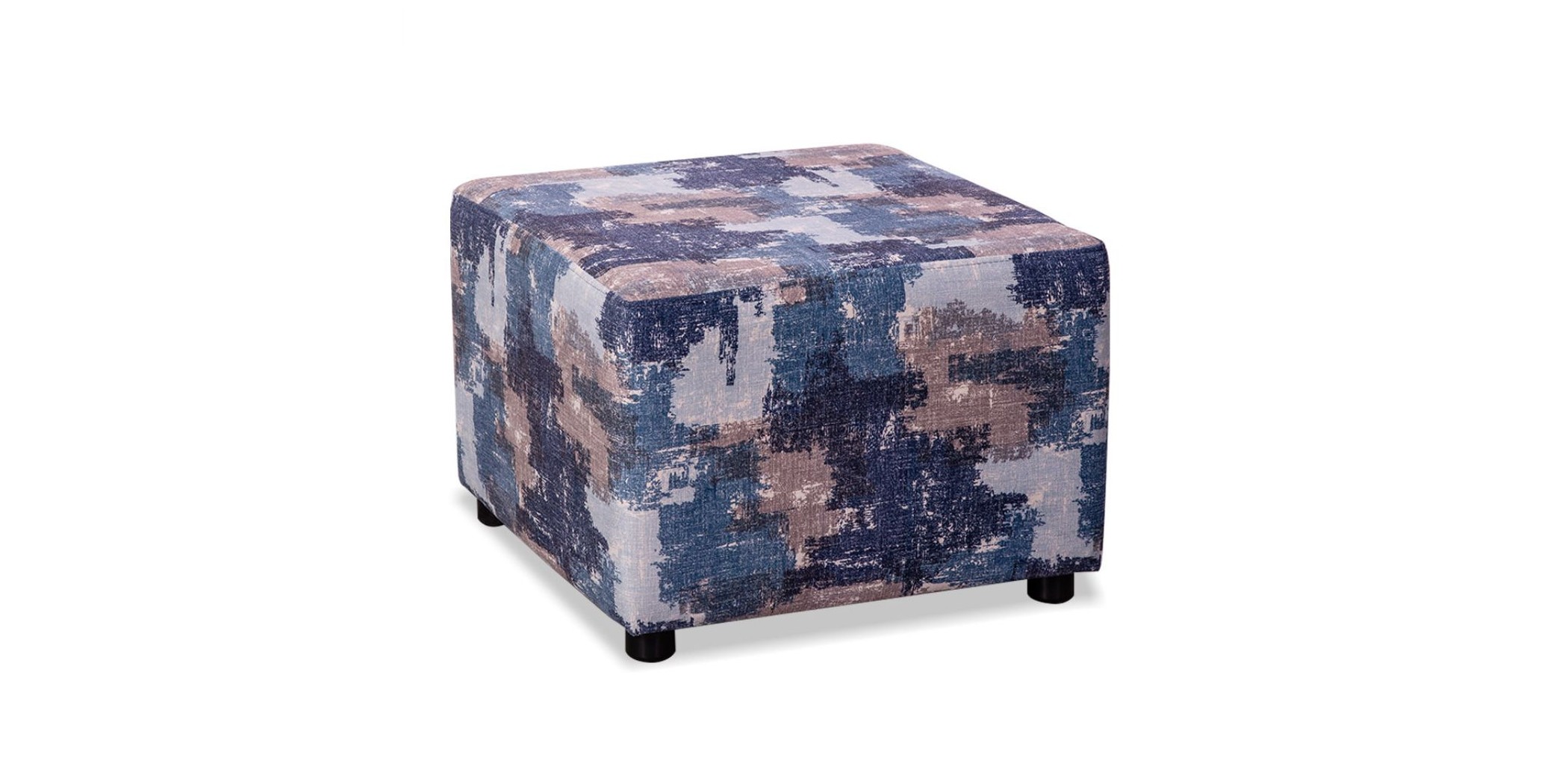 Premiere Ottoman Fabric Blue/Beige Pattern