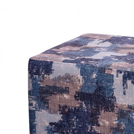 Premiere Ottoman Fabric Blue/Beige Pattern