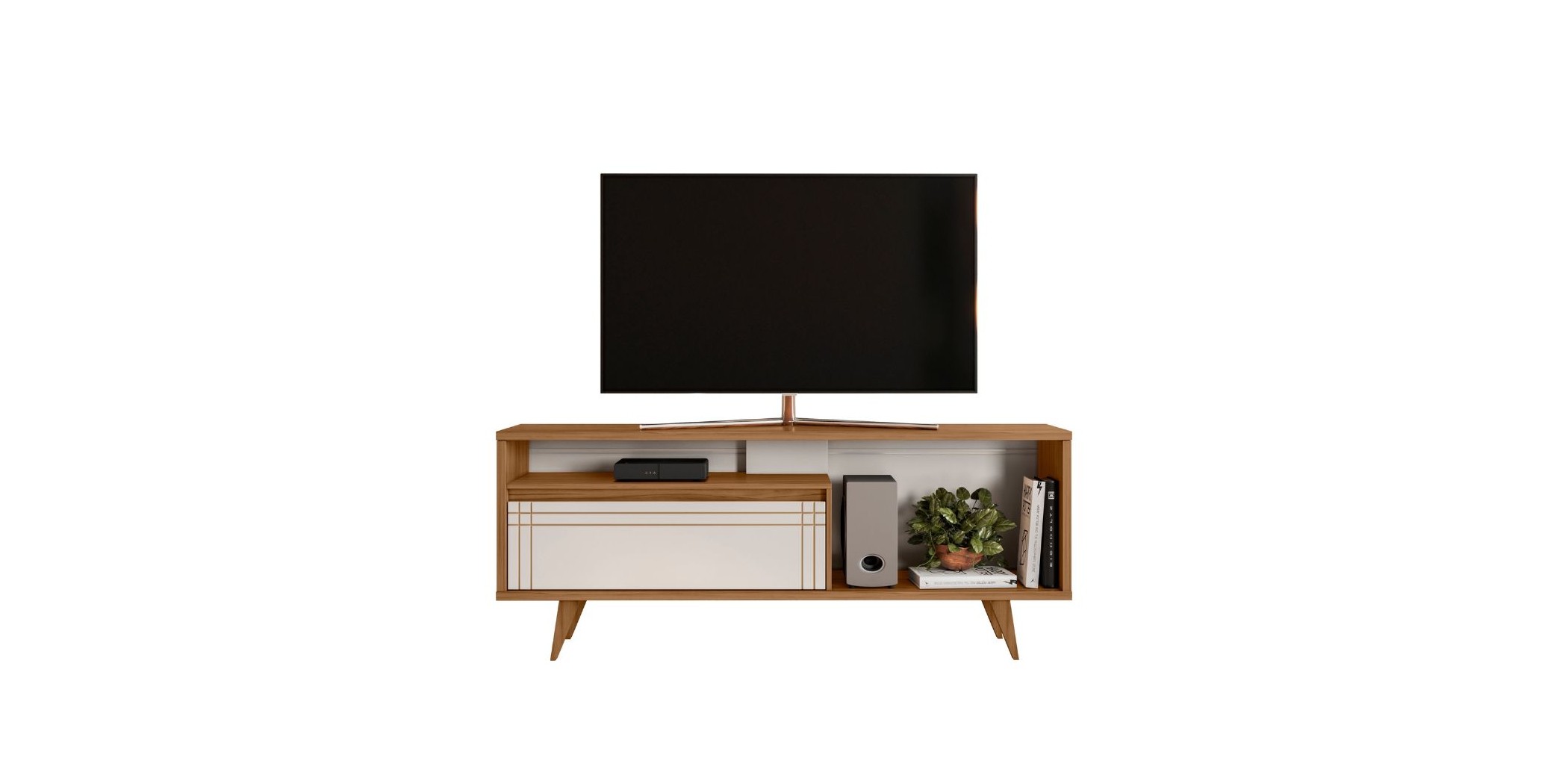 Ravel Low TV Unit Freijo Trend/Off White NT1315
