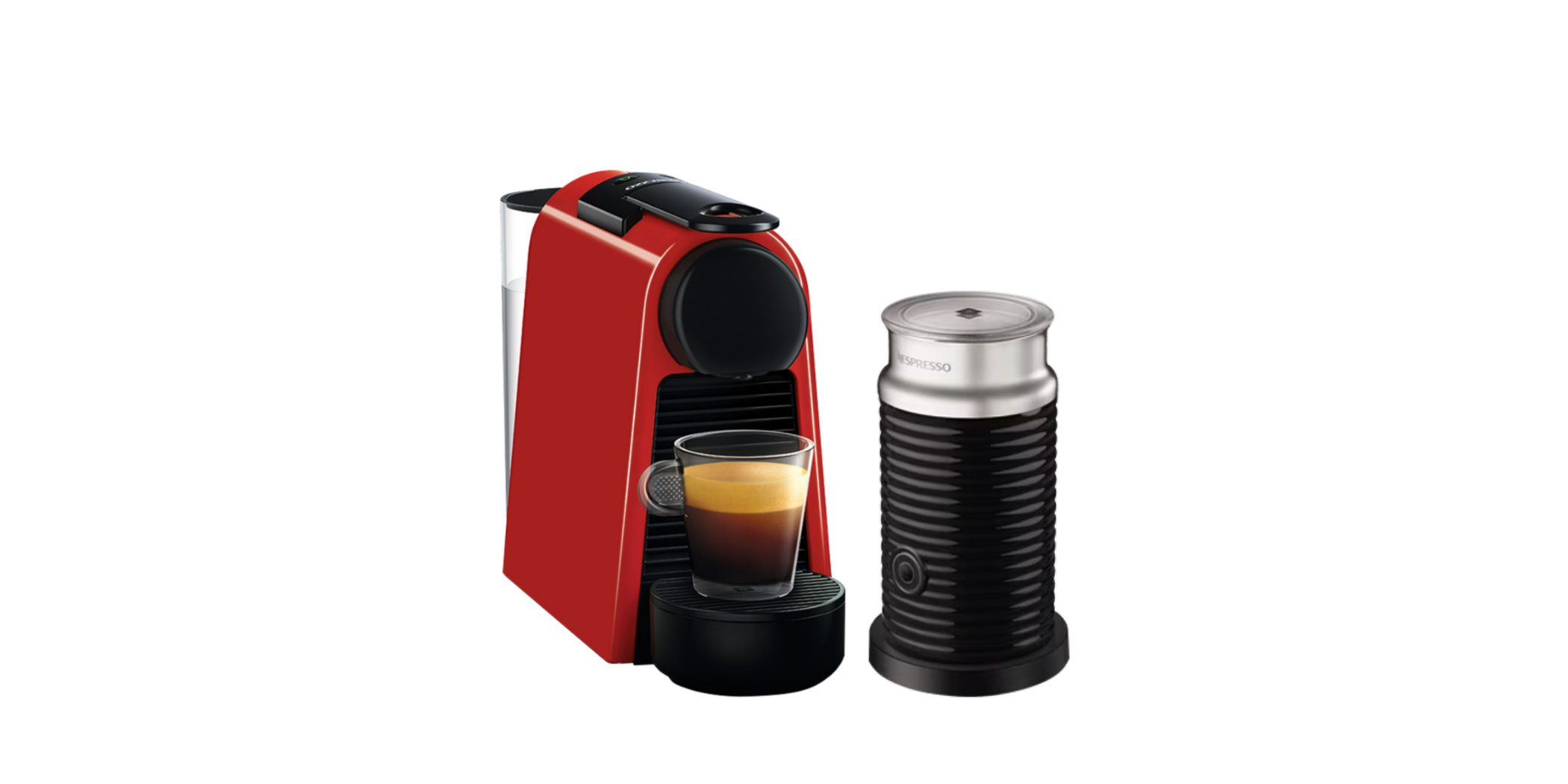 Nespresso Mini Essenza D30 Red & Aero 3 Bundle 2YW Coffee Machine - 10094309