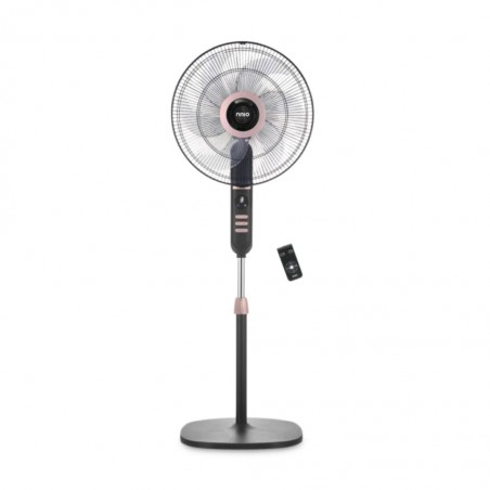 NNIO N1820SFR 18" Black & Rose Gold Stand Fan With Remote 2YW