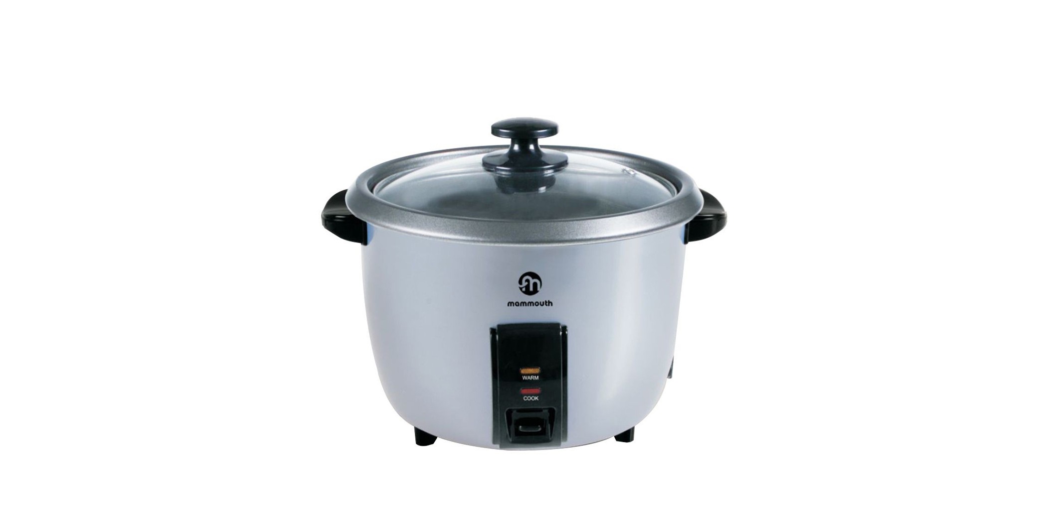 Mammouth MRC220 2.2L Silver Grey Rice Cooker With Glass Lid