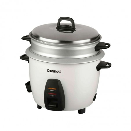 Cornell CRCCS102A 1L White Conventional Rice Cooker With Steam Tray