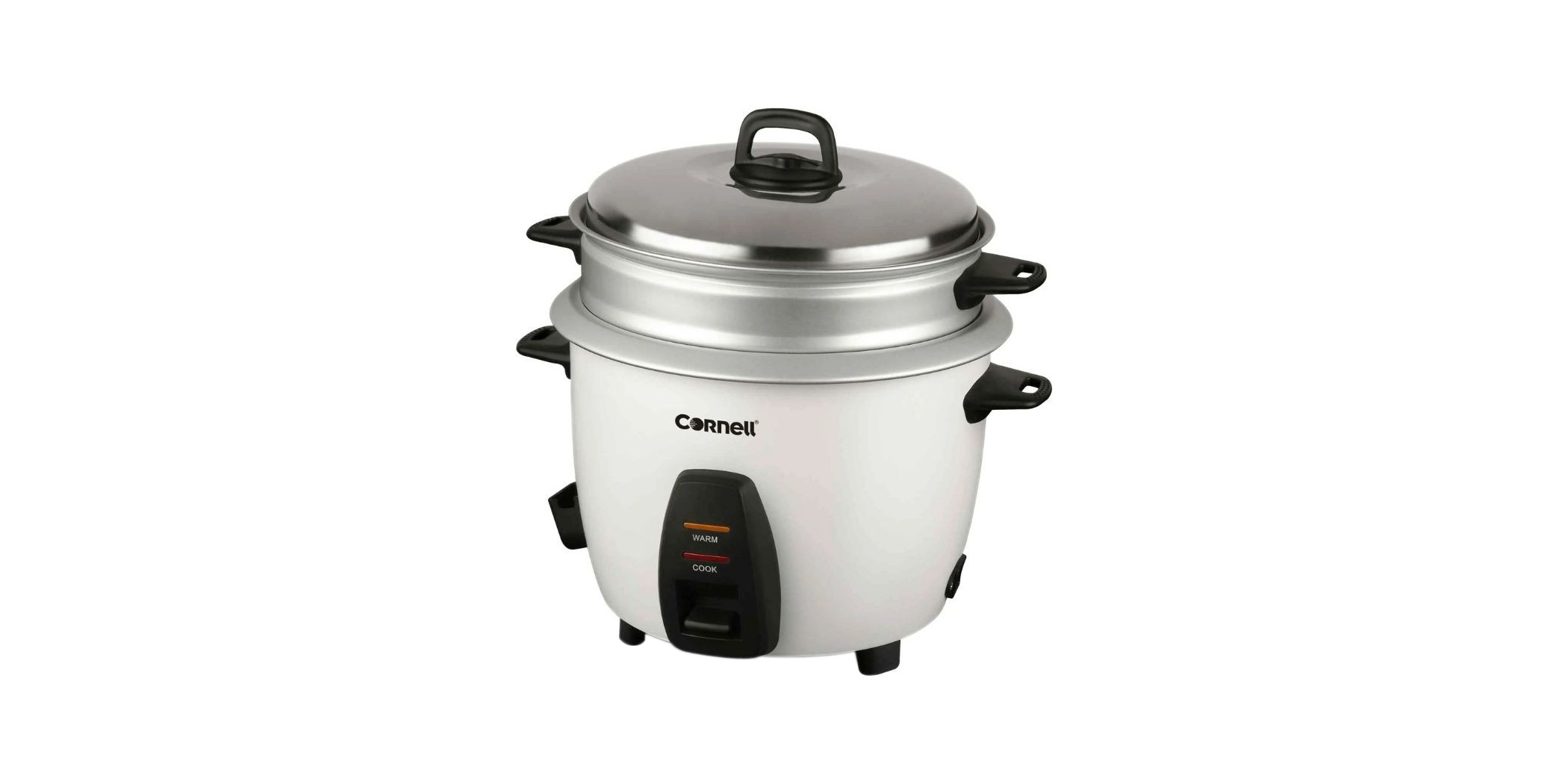 Cornell CRCCS102A 1L White Conventional Rice Cooker With Steam Tray