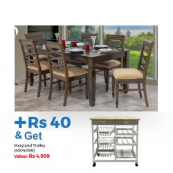 Nairobi Table and 6 Chairs Rubberwood & Get Maryland Kitchen Island Cart Trolley