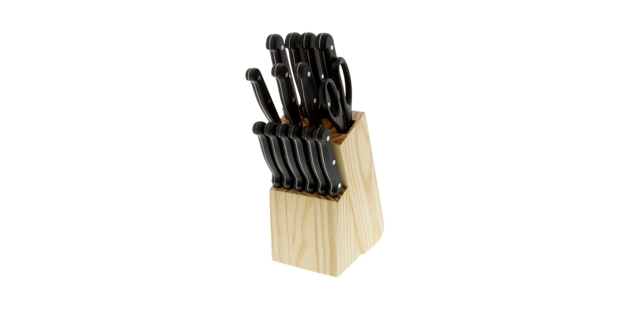 Pradel Essentials 17pcs Wooden Block Knives & Accessories 3 Rivets Handles - PCOT001022 "O"